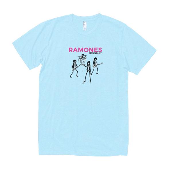 RAMONES　音楽Tシャツ ロックTシャツ バンドTシャツ　ライトブルー