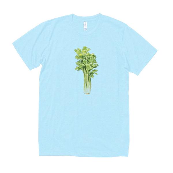 セロリ　食べ物・飲み物・野菜　Tシャツ　ライトブルー