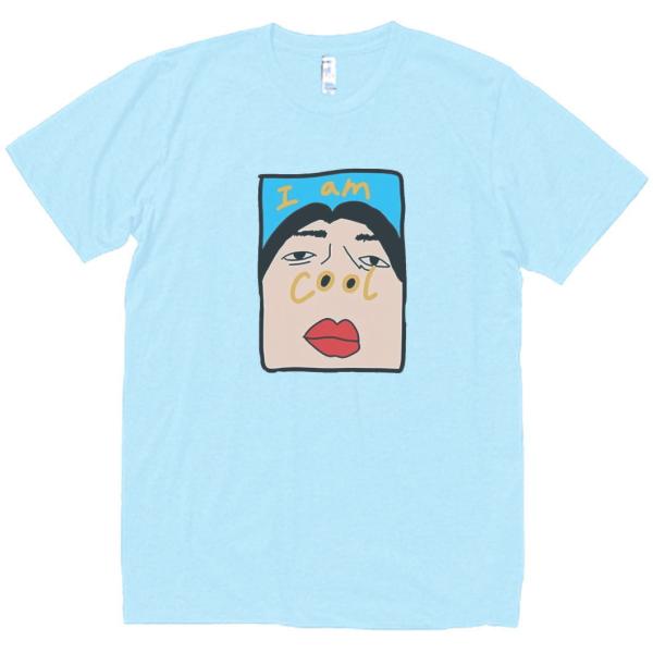 I am cool　デザイン・アート　Tシャツ　ライトブルー