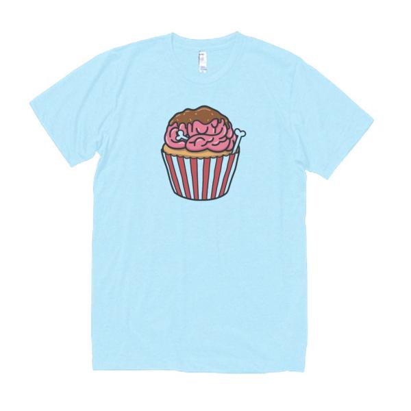 脳みそのカップケーキ　デザイン・アート　Tシャツ　ライトブルー