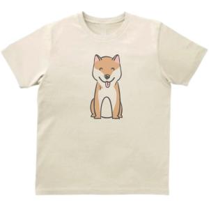 柴犬　おもしろデザイン　Tシャツ　ライトベージュ｜uekitaya
