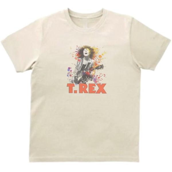 T・レックス T. Rex　音楽Tシャツ ロックTシャツ バンドTシャツ　ライトベージュ