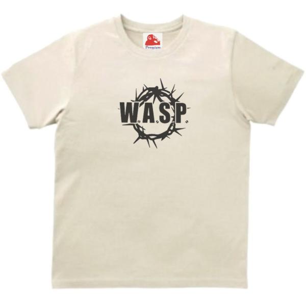 ワスプ WASP　音楽Tシャツ ロックTシャツ バンドTシャツ　ライトベージュ