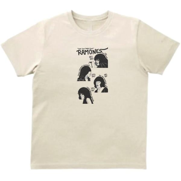 ラモーンズ Ramones 音楽Tシャツ ロックTシャツ バンドTシャツ　ライトベージュ