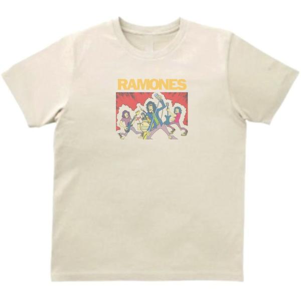 ラモーンズ　RAMONES　音楽Tシャツ ロックTシャツ バンドTシャツ　ライトベージュ