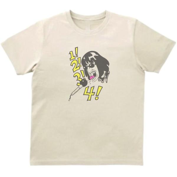 RAMONES ラモーンズ　音楽Tシャツ ロックTシャツ バンドTシャツ　ライトベージュ