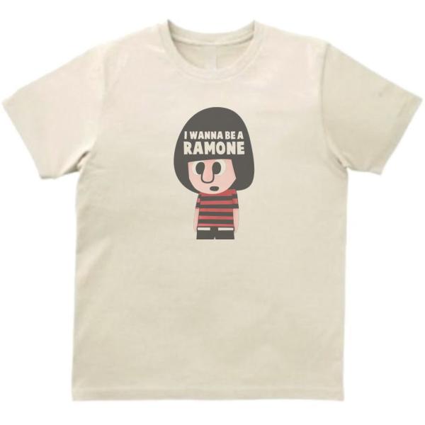 RAMONES ラモーンズ　音楽Tシャツ ロックTシャツ バンドTシャツ　ライトベージュ