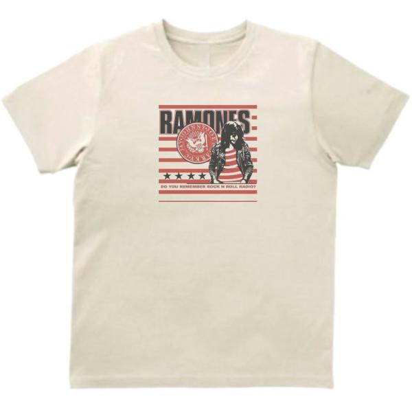 RAMONES ラモーンズ　音楽Tシャツ ロックTシャツ バンドTシャツ　ライトベージュ