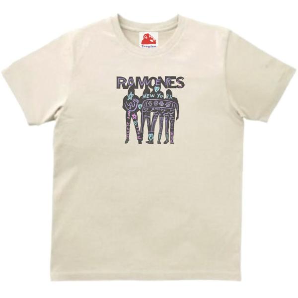 Ramones  ラモーンズ　音楽Tシャツ ロックTシャツ バンドTシャツ　ライトベージュ