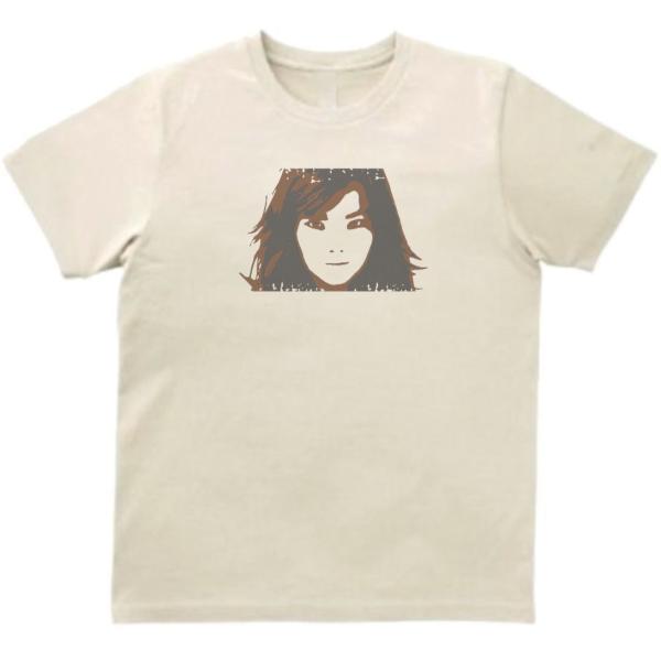 Bjork ビョーク　音楽Tシャツ ロックTシャツ バンドTシャツ　ライトベージュ