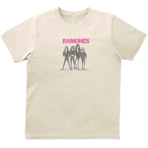 RAMONES ラモーンズ　音楽Tシャツ ロックTシャツ バンドTシャツ　ライトベージュ