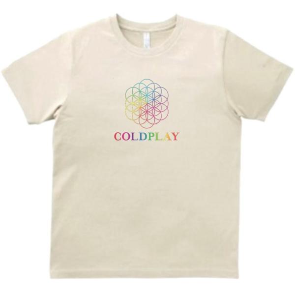 COLDPLAY　音楽Tシャツ ロックTシャツ バンドTシャツ ライトベージュ