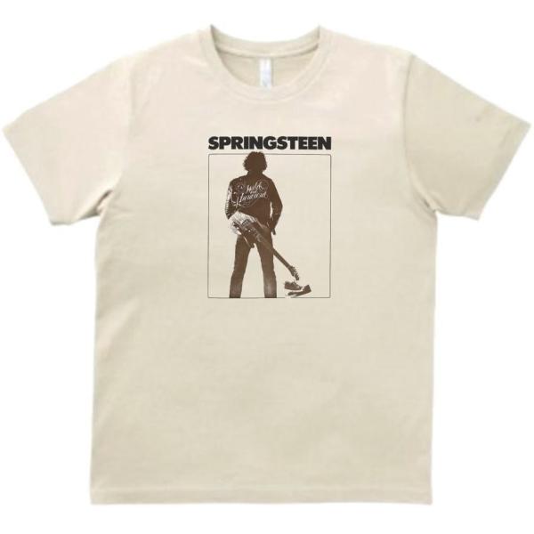 ブルーススプリングスティーン　音楽Tシャツ ロックTシャツ バンドTシャツ ライトベージュ
