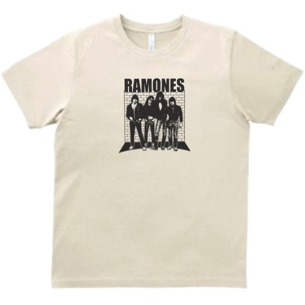 RAMONES　音楽Tシャツ ロックTシャツ バンドTシャツ ライトベージュ