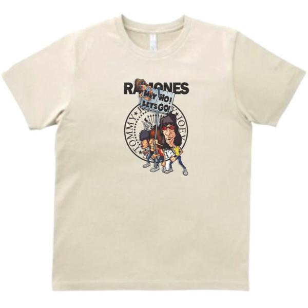 RAMONES　音楽Tシャツ ロックTシャツ バンドTシャツ ライトベージュ