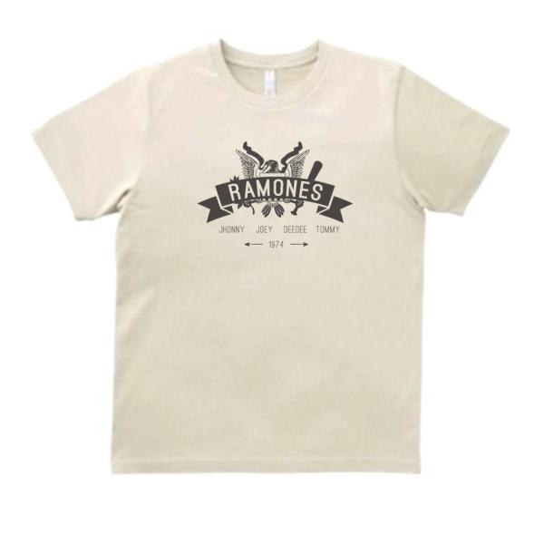 RAMONES　音楽Tシャツ ロックTシャツ バンドTシャツ ライトベージュ