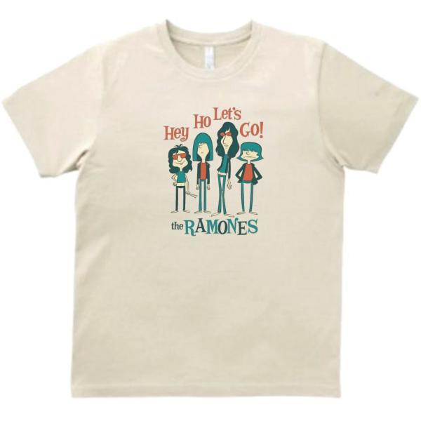 THE RAMONES　音楽Tシャツ ロックTシャツ バンドTシャツ　ライトベージュ