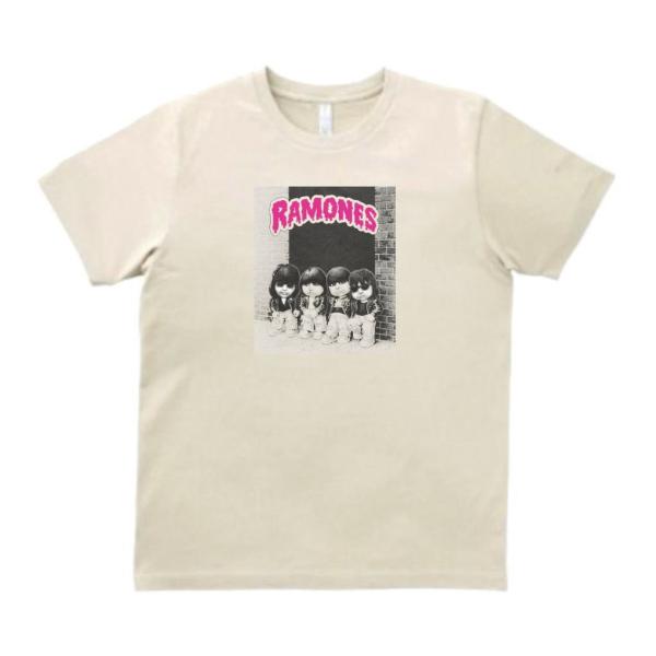 RAMONES　音楽Tシャツ ロックTシャツ バンドTシャツ ライトベージュ