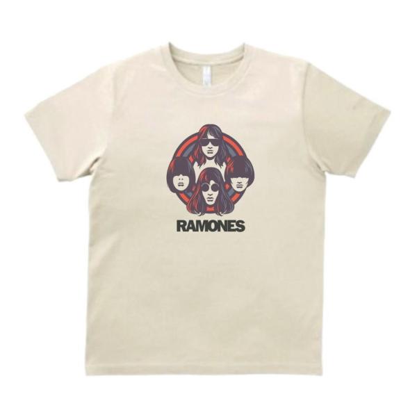 RAMONES　音楽Tシャツ ロックTシャツ バンドTシャツ ライトベージュ