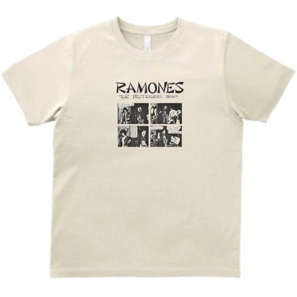 RAMONES　音楽Tシャツ ロックTシャツ バンドTシャツ ライトベージュ