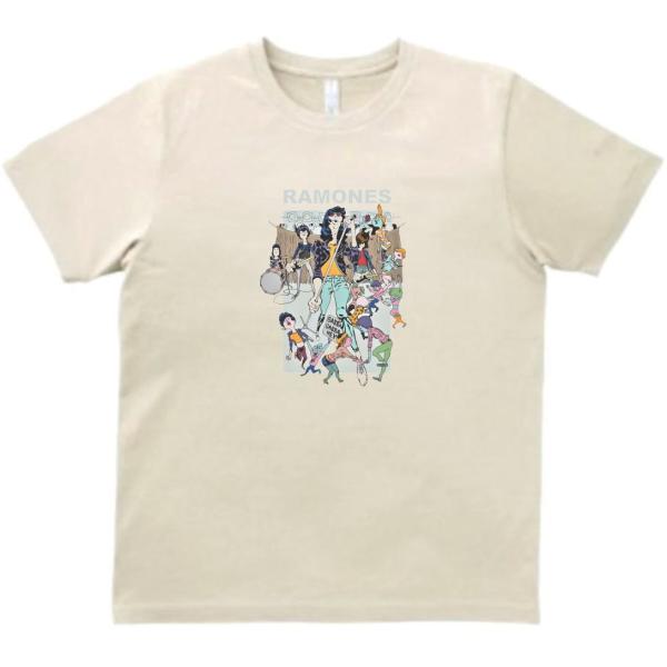RAMONES　音楽Tシャツ ロックTシャツ バンドTシャツ ライトベージュ