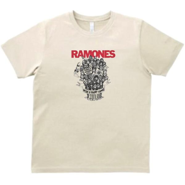 RAMONES　音楽Tシャツ ロックTシャツ バンドTシャツ ライトベージュ