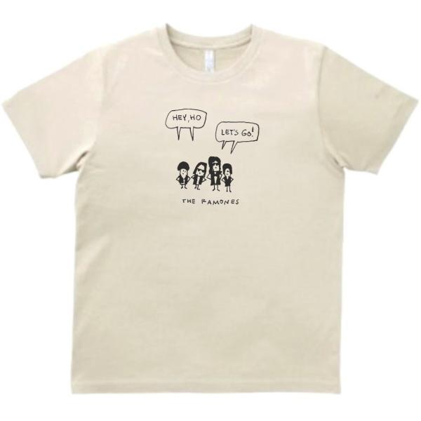 RAMONES　音楽Tシャツ ロックTシャツ バンドTシャツ ライトベージュ