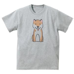 柴犬　おもしろデザイン　Tシャツ　グレー｜uekitaya