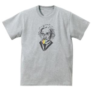 アインシュタイン　おもしろデザイン　Tシャツ　グレー｜uekitaya
