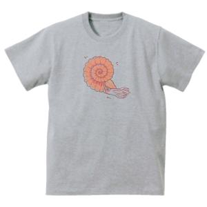 オウムガイ アンモナイト 動物・生き物 Tシャツ グレー : うえきたや