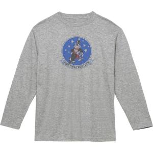 ドクロ戦闘員 アーミー ミリタリー 長袖Tシャツ ロングスリーブ グレー