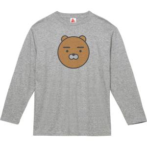 ゆるラッコ 動物・生き物 長袖Tシャツ ロングスリーブ グレー : うえき