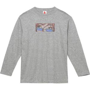 レディー　おもしろデザイン　長袖Tシャツ　ロングスリーブ　グレー｜uekitaya