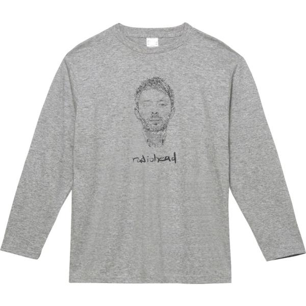 radiohead 音楽Tシャツ ロックTシャツ バンドTシャツ 長袖Tシャツ ロングスリーブ グレ...