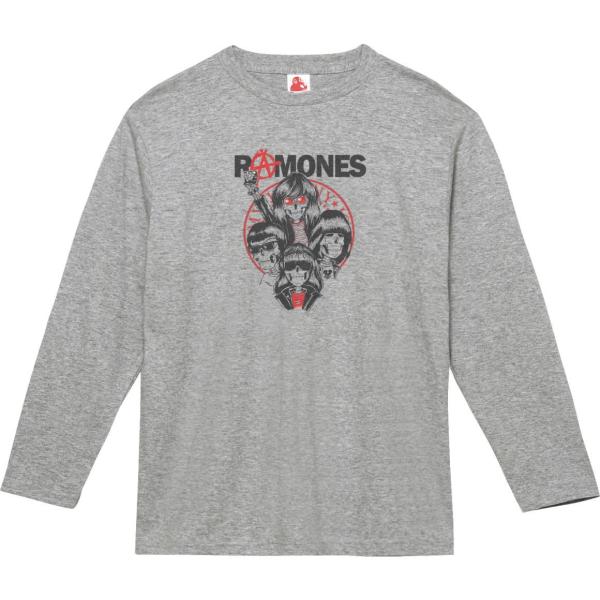 RAMONES 音楽Tシャツ ロックTシャツ バンドTシャツ 長袖Tシャツ ロングスリーブ グレー