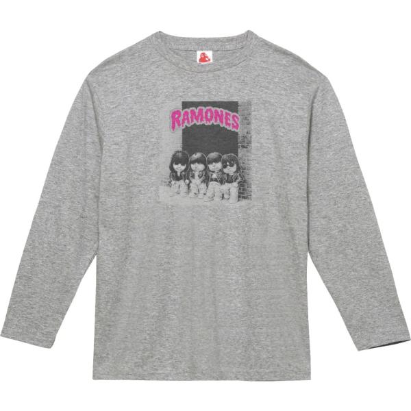 RAMONES 音楽Tシャツ ロックTシャツ バンドTシャツ 長袖Tシャツ ロングスリーブ グレー