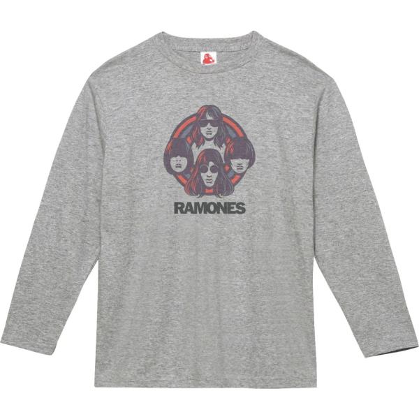 RAMONES 音楽Tシャツ ロックTシャツ バンドTシャツ 長袖Tシャツ ロングスリーブ グレー