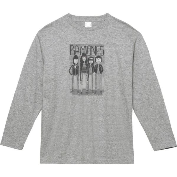 RAMONES 音楽Tシャツ ロックTシャツ バンドTシャツ 長袖Tシャツ ロングスリーブ グレー