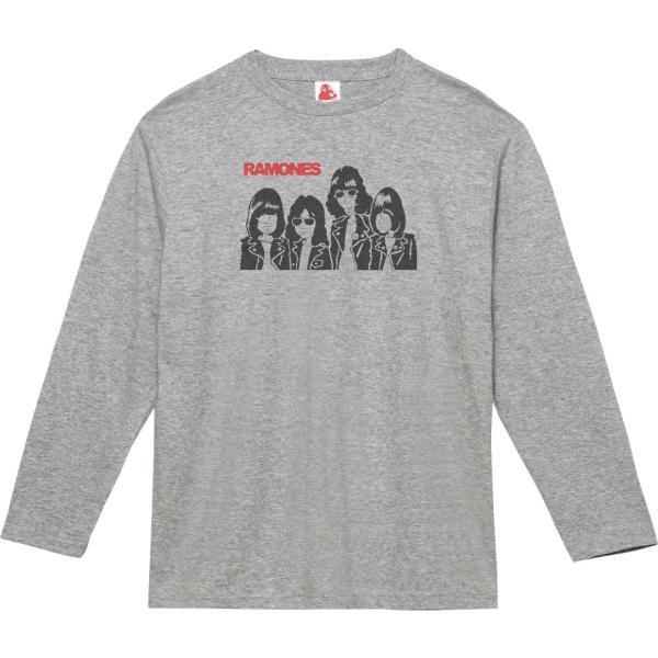 RAMONES 音楽Tシャツ ロックTシャツ バンドTシャツ 長袖Tシャツ ロングスリーブ グレー