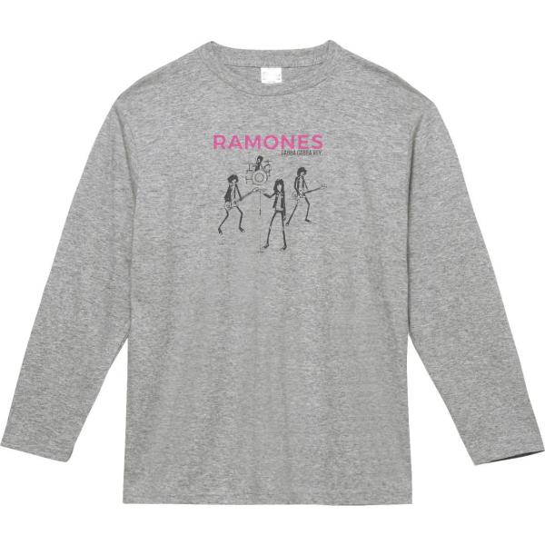 RAMONES 音楽Tシャツ ロックTシャツ バンドTシャツ 長袖Tシャツ ロングスリーブ グレー