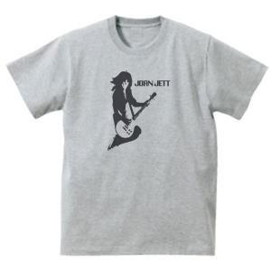 ジョーン・ジェット Joan Jett　音楽Tシャツ ロックTシャツ バンドTシャツ　グレー｜uekitaya