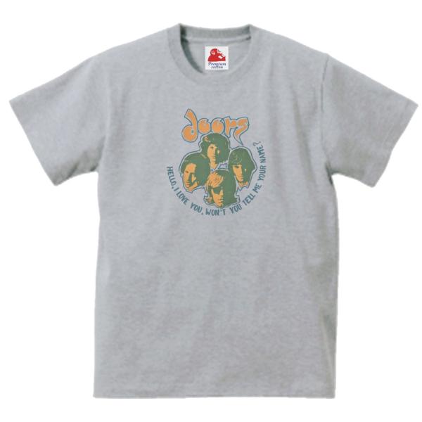 doors ドアーズ　音楽Tシャツ ロックTシャツ バンドTシャツ　グレー