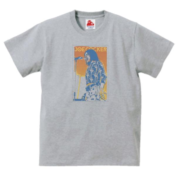 ジョー コッカー Joe Cocker　音楽Tシャツ ロックTシャツ バンドTシャツ　グレー