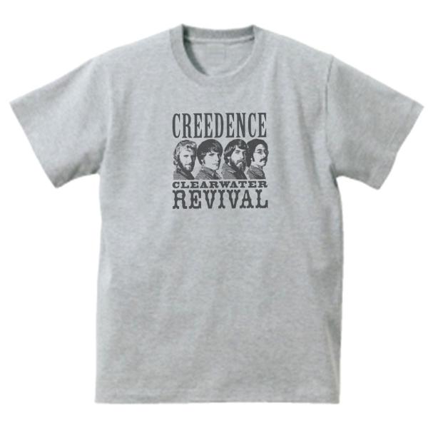 クリーデンス クリアウォーター リバイバル　音楽Tシャツ ロックTシャツ バンドTシャツ　グレー