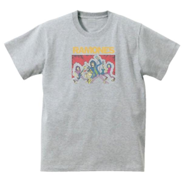 ラモーンズ　RAMONES　音楽Tシャツ ロックTシャツ バンドTシャツ　グレー