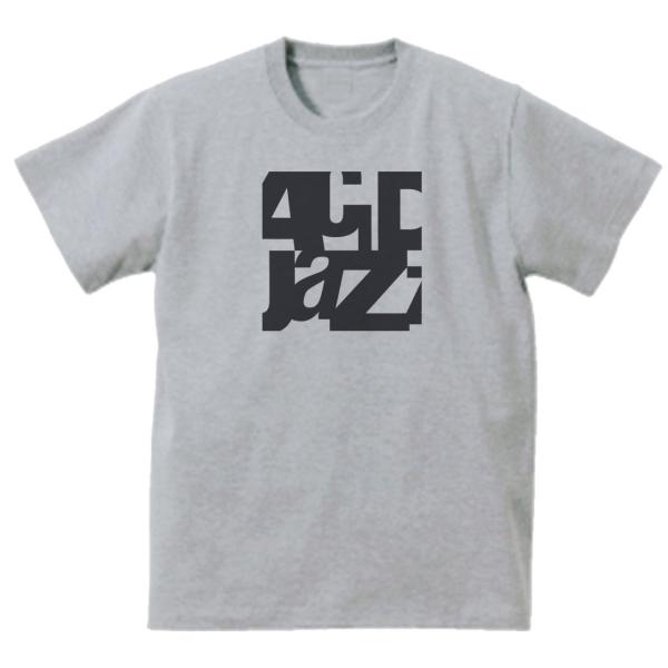 アシッドジャズ acid jazz　音楽Tシャツ ロックTシャツ バンドTシャツ　グレー