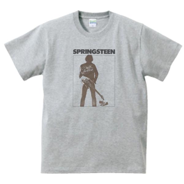 ブルーススプリングスティーン　音楽Tシャツ ロックTシャツ バンドTシャツ　グレー