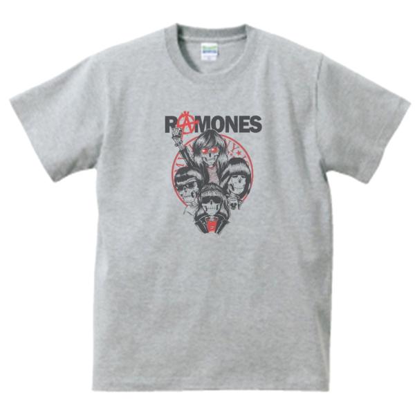 RAMONES　音楽Tシャツ ロックTシャツ バンドTシャツ　グレー