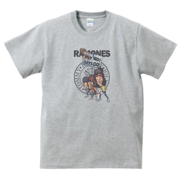 RAMONES　音楽Tシャツ ロックTシャツ バンドTシャツ　グレー