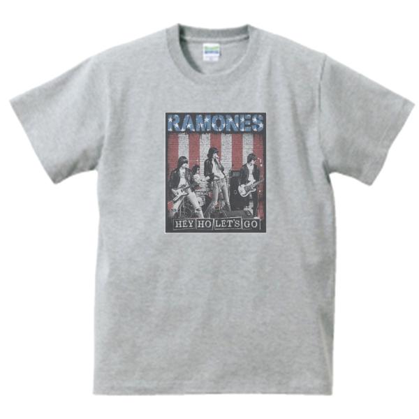 RAMONES　音楽Tシャツ ロックTシャツ バンドTシャツ　グレー